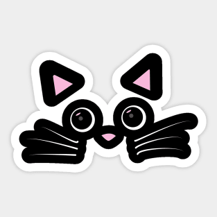 Cat Face With Googly Eyes To Fall In Love With Sticker